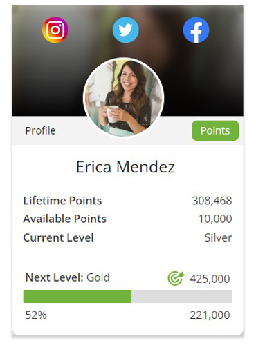 Affiliate-Prämienprofil und Treuepunkte